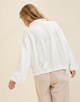 Aerie Soft Life Button Sweatshirt