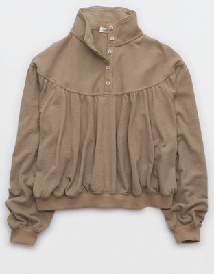 Aerie Soft Life Button Sweatshirt