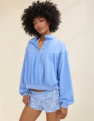 Aerie Soft Life Button Sweatshirt