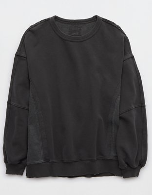 Aerie Keep It Light Crochet Crew Sweatshirt