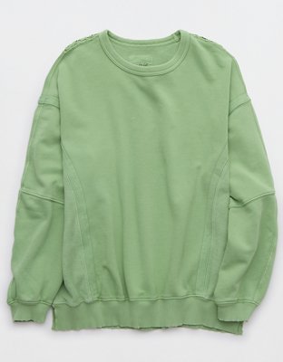 Aerie Keep It Light Crochet Crew Sweatshirt
