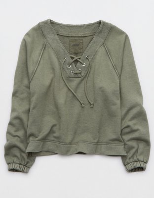 Aerie Lace Up Sweatshirt