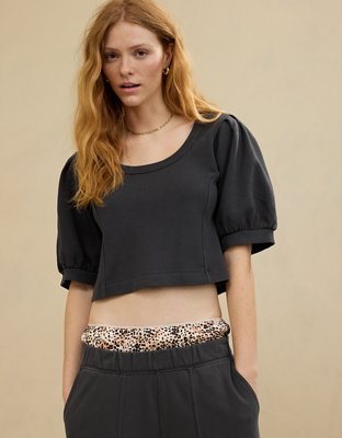 Aerie Seams Right Short Sleeve Sweatshirt