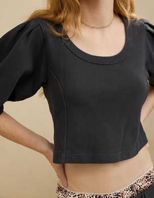 Aerie Seams Right Short Sleeve Sweatshirt