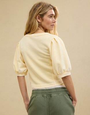 Aerie Seams Right Short Sleeve Sweatshirt