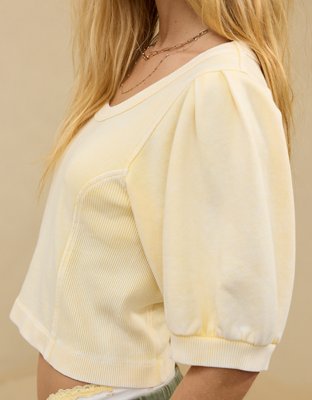 Aerie Seams Right Sweatshirt Manga Corta