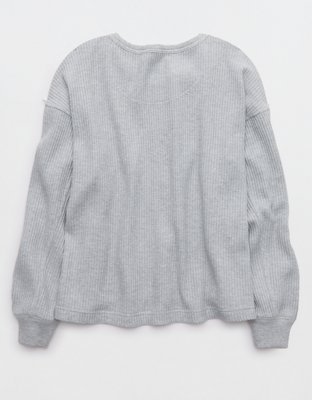Aerie Waffle Henley Sweatshirt
