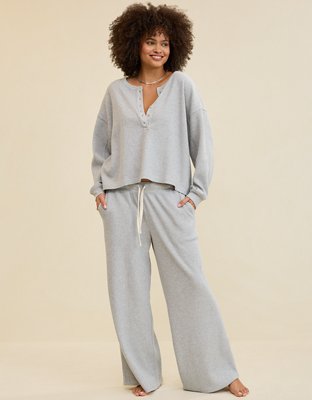 Aerie Waffle Henley Sweatshirt