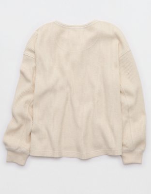 Aerie Waffle Henley Sweatshirt