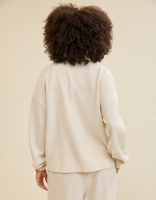 Aerie Waffle Henley Sweatshirt