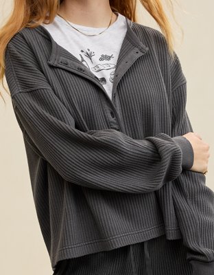 Aerie Waffle Henley Sweatshirt