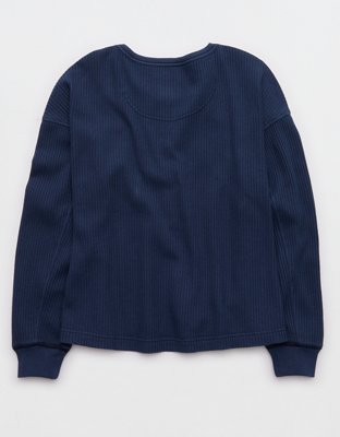 Aerie Waffle Henley Sweatshirt
