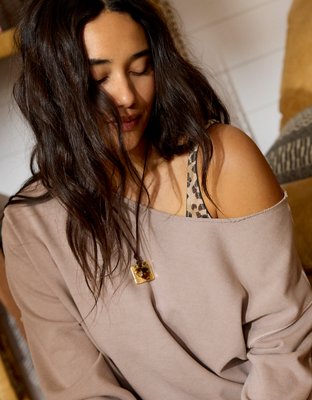 Aerie Alumni Off The Shoulder Sweatshirt