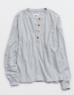 Aerie Sherpa Henley Sweatshirt