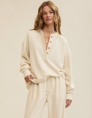 Aerie Sherpa Henley Sweatshirt