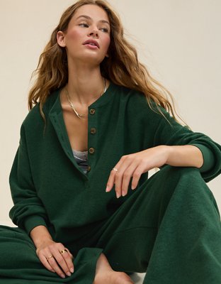 Aerie Sherpa Henley Sweatshirt