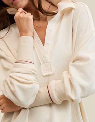 Aerie Vintage Popover Polo Sweatshirt