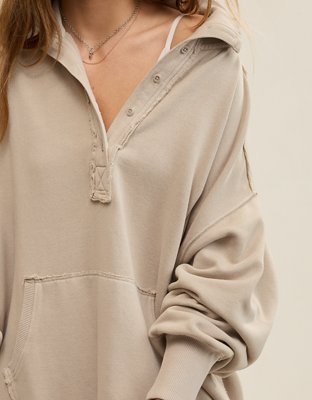 Aerie Vintage Popover Polo Sweatshirt