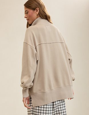 Женская толстовка Aerie Vintage Popover Polo, цвет: Серо-бежевый — фото 2