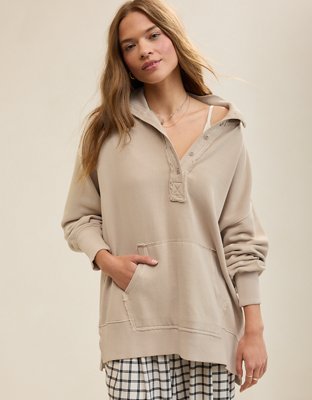 Aerie Vintage Popover Polo Sweatshirt | Aerie