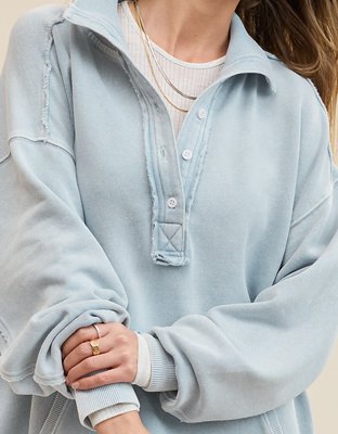 Aerie Vintage Popover Polo Sweatshirt