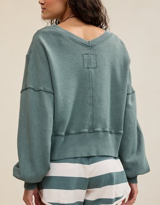 Aerie Sweatshirt Favorita con Cuello en V