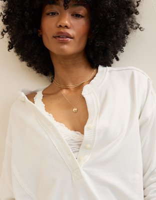 Aerie Poolside Terry Henley Sweatshirt