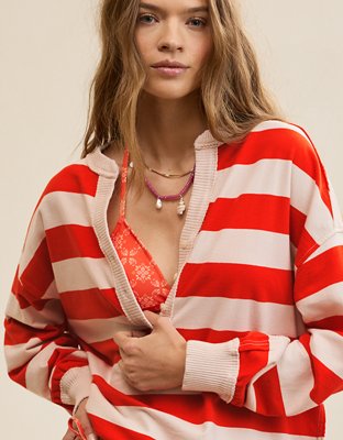 Aerie Poolside Terry Henley Sweatshirt