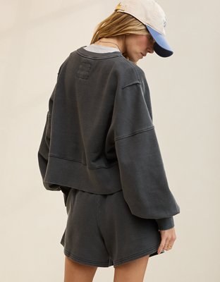 Aerie Classic Crew Textured Sweatshirt