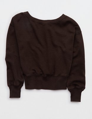 Женская толстовка Aerie Go-To Off The Shoulder, цвет: Глубокий земляной — фото 4