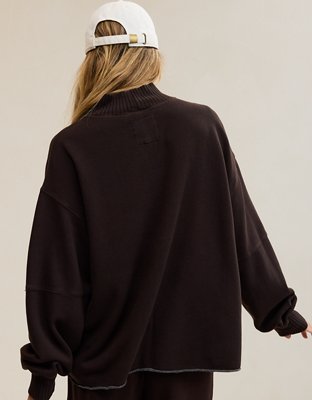 Женская толстовка Aerie Layover Mockneck, цвет: Глубокий земляной — фото 2