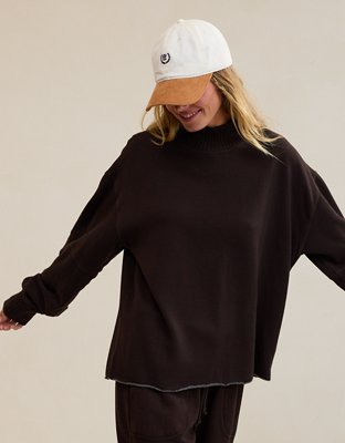 Женская толстовка Aerie Layover Mockneck, цвет: Глубокий земляной — фото 5