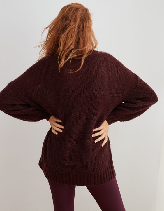 Aerie Oversized Happy Place Cable Sweater