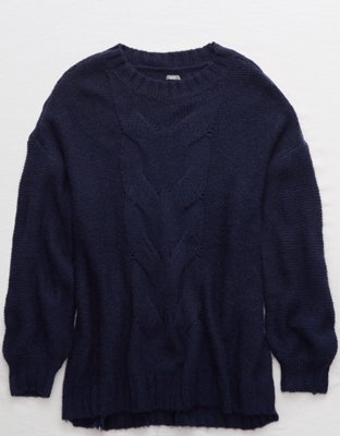 Aerie Oversized Happy Place Cable Sweater