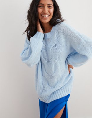 Aerie Oversized Happy Place Cable Sweater