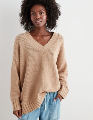 Aerie Chenille VNeck Oversized Sweater