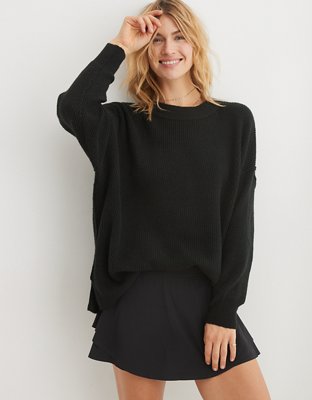 Aerie waffle 2025 oversized crew sweater