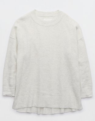 Aerie CozyUp Waffle Polo Sweater