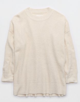 Aerie CozyUp Waffle Polo Sweater