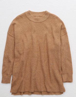 waffle knit oversized sweater