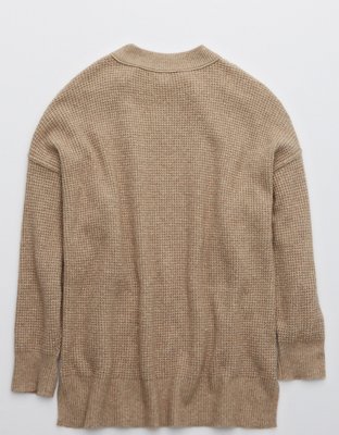 Aerie Waffle Oversized Crew Sweater