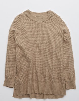 Aerie Waffle Oversized Crew Sweater