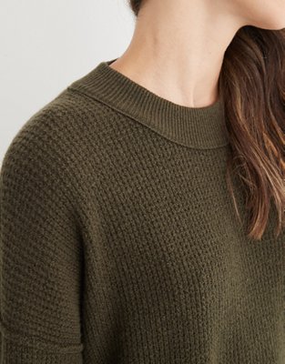 aerie the sweat waffle crew neck sweatshirt