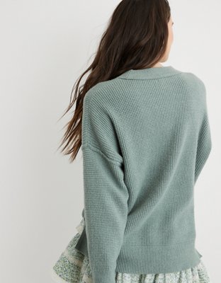 Aerie Waffle Oversized Crew Sweater