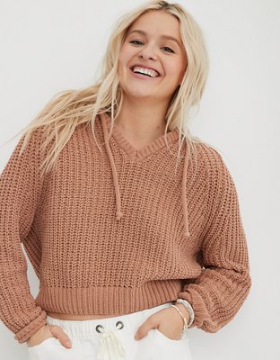 aerie chenille oversized hooded sweater