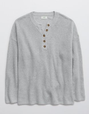 Aerie Oversized Henley Sweater