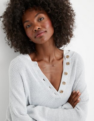 Aerie Oversized Henley Sweater