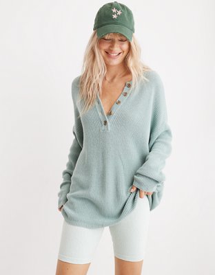 Aerie Oversized Henley Sweater