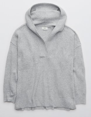 Aerie CozyUp Waffle Sweater Hoodie