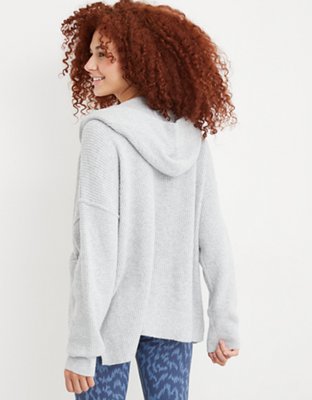 Aerie CozyUp Waffle Sweater Hoodie